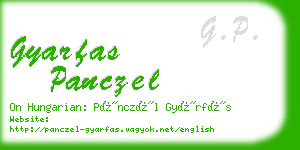 gyarfas panczel business card